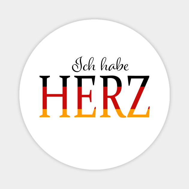 Ich haber Herz (I have heart) in Deutschland farben Magnet by PandLCreations